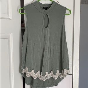Green cutout blouse